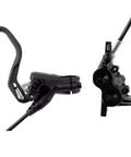 MT5 HC Hydraulic Disc Brake And Lever For Front Or Rear Mounting Post Mount Ready Four Piston Monoblock Caliper In Black And Neon Red