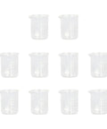 Ten Pack 50ml Clear Borosilicate Glass Beakers With Measurement Lines Thick Lab Glassware For Science Class Chemistry Experiments Home Kitchen Party Or Classroom Use