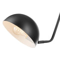 Addison 1 Light Plug In Wall Sconce In Matte Black With Antique Brass Accents Mid Century Modern Style light fixture close-up
