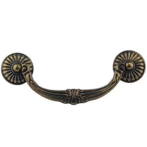 4 Pack Vintage Antique Bronze Bail Drawer Pulls 4.5 Inch Center To Center Drop Swing Dresser Cabinet Knobs 114 MM Dark Zinc Alloy Hardware