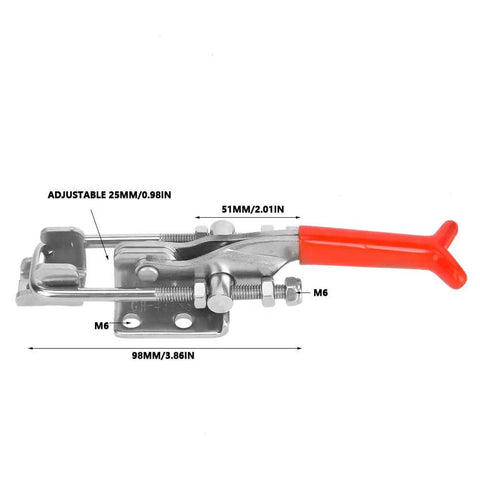 Shop Workhorse Heavy Duty Toggle Clamp 320KG Holding Force Stainless Steel 304 Quick Clamp M6 Adjustable Hand Clamp side view