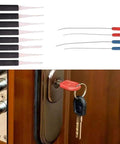 12 Piece Broken Key Extractor Kit For Locks Safes And Drawers Tap Extractor Set shown with lock and door