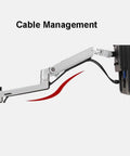 Badass Aluminum Monitor Wall Mount With Mechanical Spring Arm For 17 To 27 Inch Screens showing cable management feature.