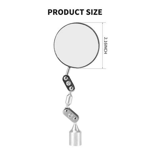 Inspection Mirror With Magnetic Base For Welding Or Automotive Repairs, 2.16 Inch Mirror with ball joint angle