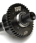 Close-up of Beefy Hardened Steel 40T Spur Gear For Losi One Tenth Scale Tenacity And Lasernut RC Cars And Trucks ETK2054 Black Upgrade