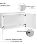 Brookings Shaker Bridge Wall Kitchen Cabinet W3012 30 W X 12 D X 12 H Painted White with open door showing soft-close hinges
