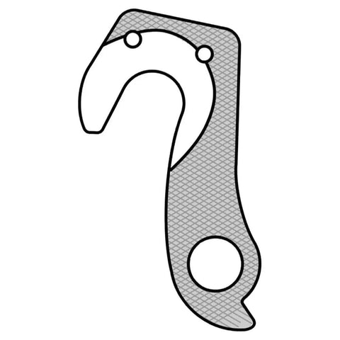 Derailleur Hanger 167 Replacement For RE171A Dropout, durable 6061 aluminum, black, side view outline without bolts