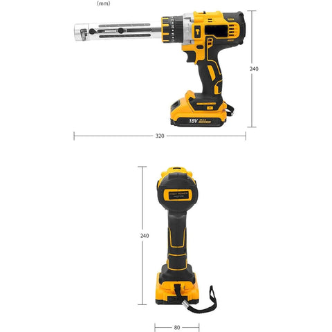 Eiwitany Electric Wire Stripping And Cutting Machine Adjustable Speed Copper Cable Cutter Tool Compact Portable Auto Peeler side and rear view.