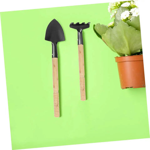 Durable Dope Wooden Garden Tool Handle Replacement For Shovel and Hoe with plant in background