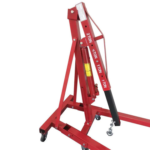 Heavy Duty 2 Ton 4000 Lbs Engine Hoist Cherry Picker With Telescopic Boom and 6 Iron Caster Wheels hydraulic arms and caster wheels