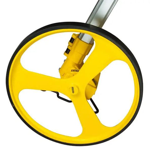 Close-up of Heavy Duty Gear Driven Measuring Wheel With Tough Plastic Housing And Five Digit Counter Built Like A Tank.
