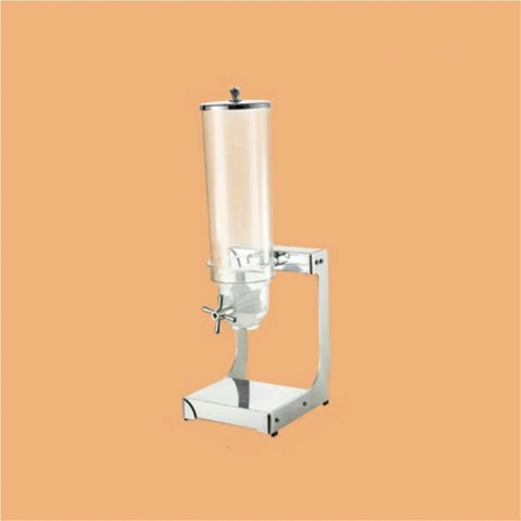 Straight Shooter Stainless Steel Oatmeal Dispenser With Ridiculously Smooth Silicone Rubber Roller And Big Time Grain Bucket for clean pantry storage