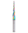 Colorful 3.6 Degree Tapered Ball Nose CNC Router Bit, 1/4 Inch Shank, 3 Flutes, Up Cut End Mill With 1/16 Inch Tip, 1-1/2 Inch Cutting Length