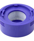 Close-up of blue post filter replacement for Dyson V7 V8, part of Four Pre Filters And Four Post Filters Replacement For Dyson V7 V8 Vacuum Cleaner Compatible With Animal And Absolute Compare To Part 965661 01 And 967478 01 Easy Fit And Durable Filtration.