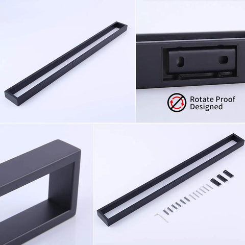 Matte Black 30 Inch Bathroom Towel Bar Made From SUS 304 Stainless Steel Wall Mount Modern Style Heavy Duty Rustproof And Durable Bath Accessory For Wet Bathrooms with installation parts