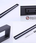 Matte Black 36 Inch Stainless Steel Bathroom Towel Bar Wall Mount Made From SUS 304 For Durable Rust Resistant Performance Modern Style
