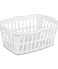 12 Pack Rectangular Laundry Basket With Handles, Heavy Duty Plastic Hamper, 1.5 Bushel Capacity, White Laundry Organizer For Bedroom Bathroom And Closet, BPA Free And Snag Proof Interior
