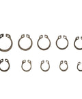 100 Piece 8 To 18mm Stainless Steel Shaft Bearing Retaining Clips Snap Rings C Type External Circlips Washers Set layout