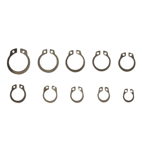 100 Piece 8 To 18mm Stainless Steel Shaft Bearing Retaining Clips Snap Rings C Type External Circlips Washers Set layout