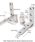Diagram of Stainless Steel Pivot Door Hinge Beefy Heavy Duty Hidden Door Hinges For Wooden Doors Cabinets, dimensions shown