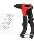 FLZOSPER Heavy Duty Pop Rivet Gun With 200 Pcs Aluminum Blind Rivets Assortment Kit, close-up of tool and rivets.