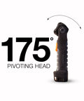 Image showing the 175-degree pivoting head of the Hardcase Pivot Plus Swivel Head Flashlight With 300 Lumens.
