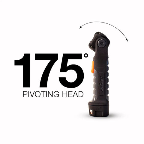 Image showing the 175-degree pivoting head of the Hardcase Pivot Plus Swivel Head Flashlight With 300 Lumens.