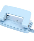 Two-Hole Paper Puncher With Adjustable Guide and Labor-Saving Handle, Heavy-Duty 5-Sheet Capacity Office Punch, Durable Metal, Blue