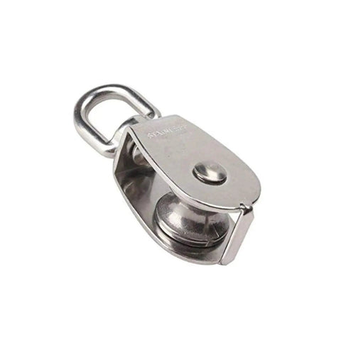 Beefy Cable Pulley Wheel Set For Lifting Rope M15 Size 2 Or 4 Pieces 304 Stainless Steel Rotating Single Pulley Wheel 360 Degree Rotation Rugged Corrosion Resistant Easy To Use, single stainless steel pulley