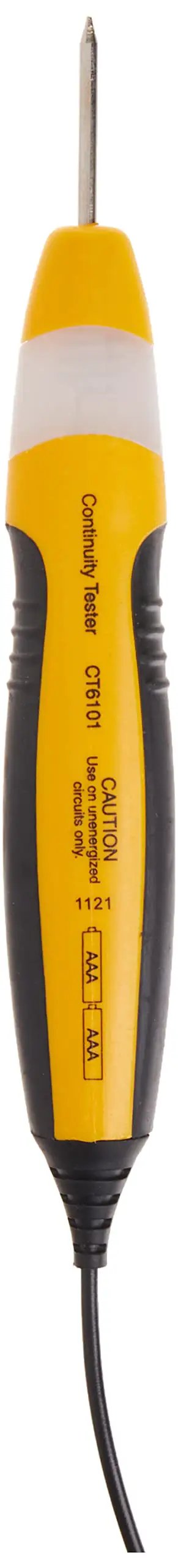 Sperry Instruments CT6101 Heavy Duty Continuity Tester with yellow body, 36 inch lead, over molded grips, visual indicator