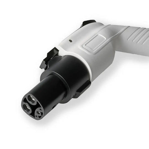 SAE J1772 To Nacs Electric Vehicle Charger Adapter Conversion Plug black connector with ergonomic grip for easy use.