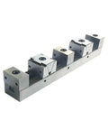 Beefy Multi-Station Clamp Vise For Precision Fixture Machining Center Side Fixed Parallel Workholding Multi-Functional Expanded Metal Vise Industrial Grade 34x70x49 mounted with five jaws
