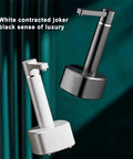 Desktop Water Dispenser With Hot And Cold Water, Three Level Volume Control, USB Charging, Electric ABS Pump in white and black.