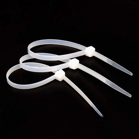 Three 8 Inch White Zip Ties 1000 Pack Heavy Duty Nylon Cable Ties Self Locking UV Resistant 40 Lbs For Wreath Crafts DIY Decor Indoor Outdoor