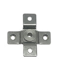 304 stainless steel torque hinge with cross-shaped mounting plate, central pivot, four mounting holes