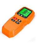 7 in 1 Smart Stud Finder Wall Scanner with LCD Display in orange and black, showcasing intuitive screen and buttons for accurate readings.