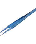 Ultra Fine 0.15mm Ti Alloy Tip For Phone Board Repair Soldering Bent Head Magnetic Tool For Fingerprint Line Welding Electronics And Jewelry Labs, blue tweezers.