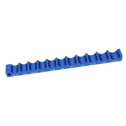 Must-Have Bicycle Fork Hub Clamp With CNC Milled Aluminum Alloy Axle Spindle Vise Insert, blue size gauge for precise adjustments.