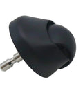 Front wheel for Cecotec vacuum cleaners, universal; black plastic with metal axle, close-up view.
