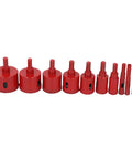 Check Out These Epic Filfeel Hole Saw Tile Drill Bits Kit With 10 Piece Shank Bits For Ceramic Marble Glass That Cuts Clean Without Burrs And Lasts Forever, 10 red hole saw bits