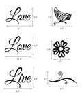 Live Love Laugh Set Of 3 Motivational Wall Stickers For Family Decor Black 18x39 Inch Peel And Stick Easy To Apply - design details