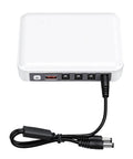 Portable Mini Ups Boasting Hella Reliable 6000Mah Backup Power for seamless router modem and camera operation, white compact design.