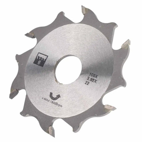 Professional Tungsten Carbide Biscuit Jointer Blade 100mm With 22mm Arbor Precision Woodworking Saw Replacement, shiny steel blade.