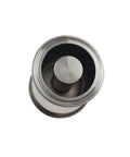 Top view of Two Inch Tri Clamp Vacuum Breaker Tank Breather Valve Go To Sanitary Grade Stainless Steel 304 with circular details.