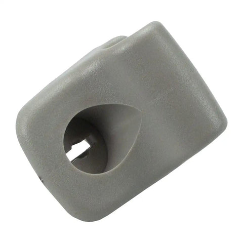 Gray sun visor clip retainer for Nissan Xterra 2001 2004 and Frontier 2000 2004, 1 piece, OEM 69409-9Z403, angled view showing detail