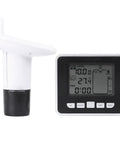 Ultrasonic Liquid Level Sensor With Temperature Display For Indoor Water Tanks Level Meter And Indicator Up To 100 Meters Easy Install Real Time Readout No Brainer For Home Kitchen Basement Utility Rooms, showing sensor and display unit.