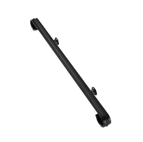 Top Notch Three Foot Aluminum Handrail Kit With Rust Proof Slick Matte Black Finish For Indoor Outdoor Stairs Decks And Landings Smooth No Hassle Mounting Setup, 3 foot aluminum rail with predrilled brackets.
