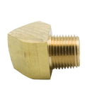 Brass 45-degree street elbow pipe fitting, 1/4 in NPT male x 1/4 in NPT female, pack of 2