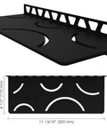 Rectangular Shower Shelf For Tiled Walls 4mm Thick Aluminum Matte Black Finish Curve Design Easy Install Durable SWS1D6MGS with dimensions