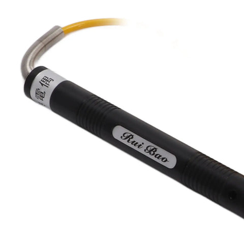 Close-up of Type K Thermocouple Temperature Probe With Insulated Handle Curved Shank Sensor for gas and liquid detection.
